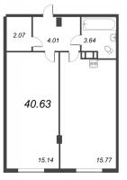 2 ккв (Евро) № 4-5-238 Корп.: 4.1 , Секция 5  в ЖК Ромашки