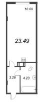 Студия № 4-4-11 Корп.: 4.1 , Секция 4.4  в ЖК Ромашки