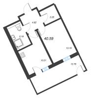 1 ккв № 248 Корп.: А4 , Секция 1  в ЖК Рощино Residence