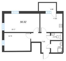 2 ккв № 16 Корп.: А8 , Секция 1  в ЖК Рощино Residence