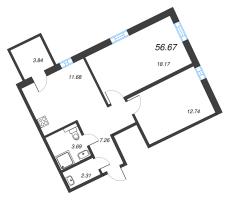 2 ккв № 31 Корп.: А8 , Секция 1  в ЖК Рощино Residence