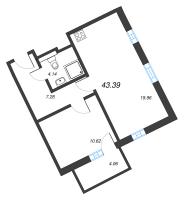 2 ккв (Евро) № 571 Корп.: А8 , Секция 1  в ЖК Рощино Residence