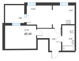 2 ккв № 697 Корп.: А9 , Секция 1  в ЖК Рощино Residence