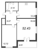 2 ккв № 3 Корп.: 4 , Секция 1  в ЖК Рождественский квартал