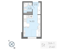 Студия № 102 Корп.: 15 , Секция 1  в ЖК Ручьи