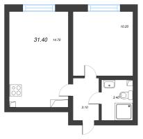 1 ккв № 338 Корп.: 16 , Секция 1  в ЖК Ручьи