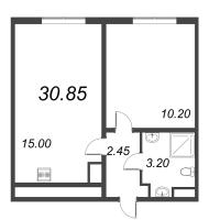 2 ккв (Евро) № 433 Дом: 141.3 Корп.: 8 , Секция 1  в ЖК Ручьи