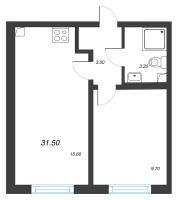 1 ккв № 101 Корп.: 14 , Секция 2  в ЖК Ручьи