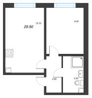 1 ккв № 108 Корп.: 14 , Секция 2  в ЖК Ручьи