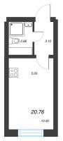 Студия № 246 Дом: 141.4 Корп.: 9 , Секция 2  в ЖК Ручьи