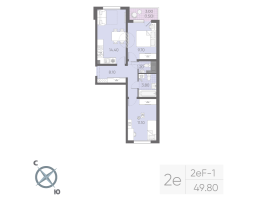 2 ккв № 27 Корп.: 12 , Секция 1  в ЖК Ручьи