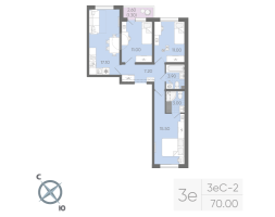 4 ккв (Евро) № 152 Корп.: 15 , Секция 2  в ЖК Ручьи