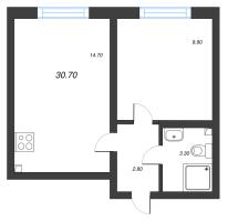 1 ккв № 13 Корп.: 16 , Секция 1  в ЖК Ручьи