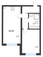 2 ккв (Евро) № 250 Дом: 134.2 Корп.: 18 , Секция 2  в ЖК Ручьи