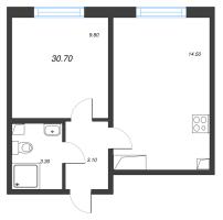 1 ккв № 124 Корп.: 14 , Секция 2  в ЖК Ручьи