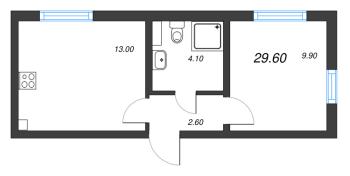 1 ккв № 329 Дом: 134.1 Корп.: 17 , Секция 3  в ЖК Ручьи