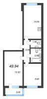 2 ккв № 17 Дом: 147.3 Корп.: 13 , Секция 1  в ЖК Ручьи