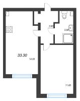 1 ккв № 3 Дом: 147.3 Корп.: 13 , Секция 1  в ЖК Ручьи