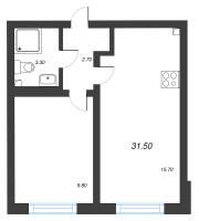 2 ккв (Евро) № 10 Корп.: 16 , Секция 1  в ЖК Ручьи