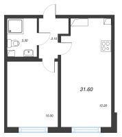 1 ккв № 121 Корп.: 14 , Секция 2  в ЖК Ручьи