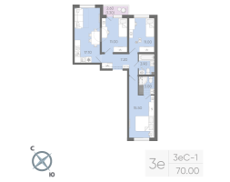 4 ккв (Евро) № 22 Корп.: 15 , Секция 1  в ЖК Ручьи