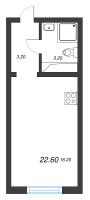 Студия № 144 Дом: 134.2 Корп.: 18 , Секция 1  в ЖК Ручьи