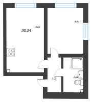 1 ккв № 11 Корп.: 16 , Секция 1  в ЖК Ручьи