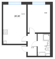 1 ккв № 318 Корп.: 14 , Секция 2  в ЖК Ручьи