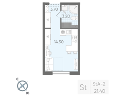 Студия № 103 Корп.: 15 , Секция 1  в ЖК Ручьи