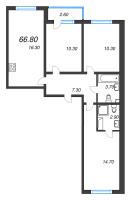 3 ккв № 10 Корп.: 14 , Секция 1  в ЖК Ручьи