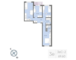 4 ккв (Евро) № 134 Корп.: 15 , Секция 2  в ЖК Ручьи