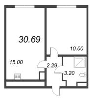 2 ккв (Евро) № 434 Дом: 141.3 Корп.: 8 , Секция 1  в ЖК Ручьи