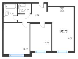3 ккв (Евро) № 5 Дом: 15 Корп.: 2 , Секция 1  в ЖК Руднева 15
