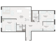 4 ккв (Евро) № 114 Дом: 15 Корп.: 3 , Секция 2  в ЖК Руднева 15