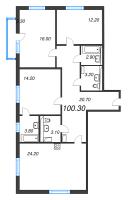 4 ккв (Евро) № 150 Дом: 15 Корп.: 1 , Секция 2  в ЖК Руднева 15
