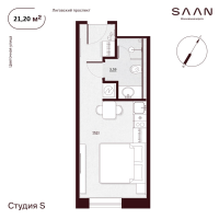 Студия № Н-6.30 Корп.: 1 , Секция 1  в ЖК SAAN Московские ворота