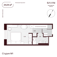 Студия № Н-9.45 Корп.: 1 , Секция 1  в ЖК SAAN Московские ворота