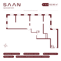К. пом № К-6.6 Корп.: 1 , Секция 1  в ЖК SAAN Удельный парк