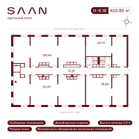 К. пом № К-6.18 Корп.: 1 , Секция 1  в ЖК SAAN Удельный парк