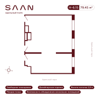 К. пом № К-6.15 Корп.: 1 , Секция 1  в ЖК SAAN Удельный парк