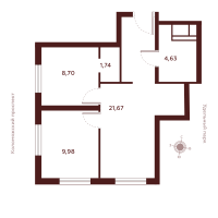 3 ккв (Евро) № Н-8.9 Корп.: 1 , Секция 1  в ЖК SAAN