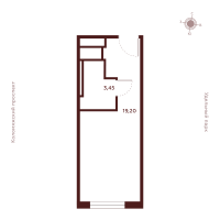 Студия № Н-14.5 Корп.: 1 , Секция 1  в ЖК SAAN