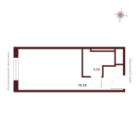 Студия № Н-14.25 Корп.: 1 , Секция 1  в ЖК SAAN