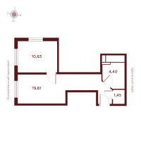 2 ккв (Евро) № Н-10.11 Корп.: 1 , Секция 1  в ЖК SAAN
