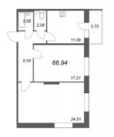 2 ккв № 165 Корп.: 1 , Секция 3  в ЖК СМАРТ