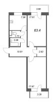 2 ккв № 96 Корп.: 1 , Секция 2  в ЖК СМАРТ