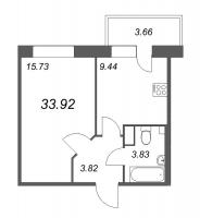 1 ккв № 131 Корп.: 1 , Секция 2  в ЖК СМАРТ