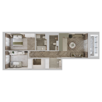 2 ккв № 8 Корп.: 1 , Секция 1  в ЖК STAVNI Обводный