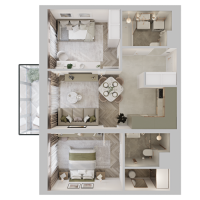 3 ккв (Евро) № 175 Корп.: 1 , Секция 3  в ЖК STAVNI Обводный