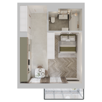 Студия № 12 Корп.: 1 , Секция 1  в ЖК STAVNI Обводный